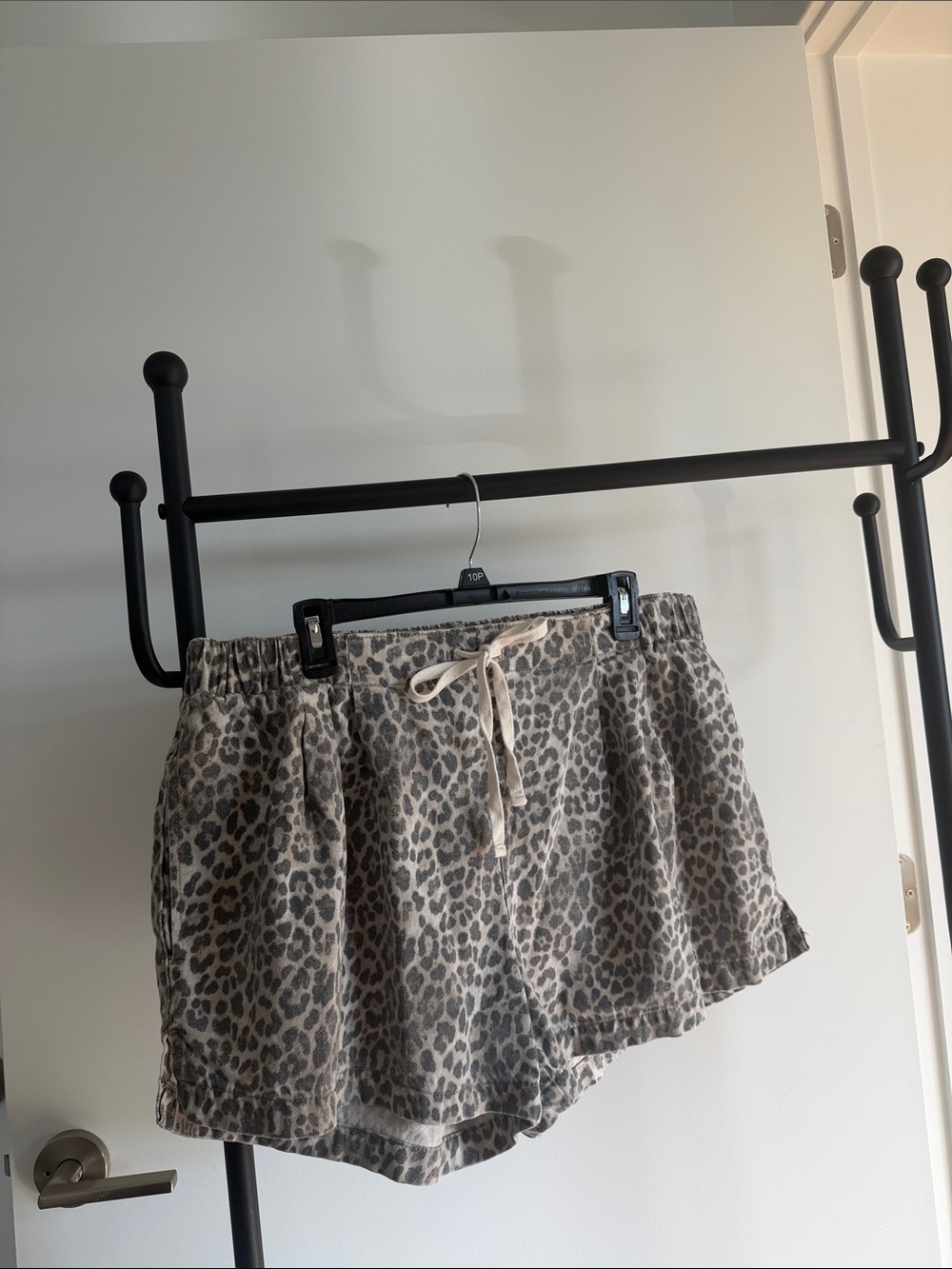 Fashion Nova Taupe Leopard Print Drawstring Mini Skirt